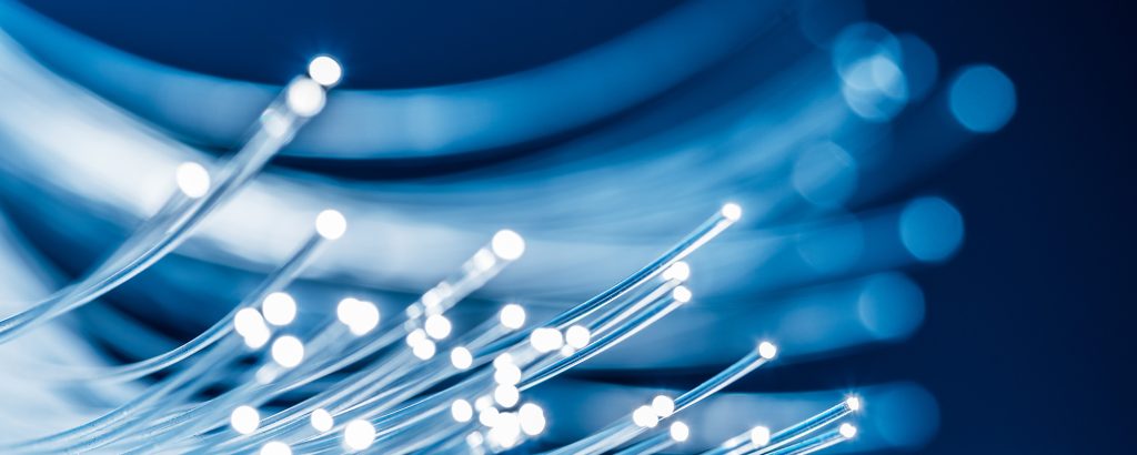 Fiber optic tips glowing