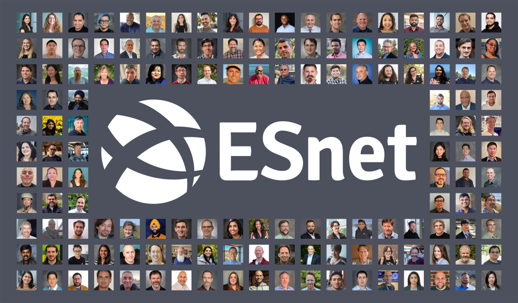 A mosaic of faces and the ESnet logo