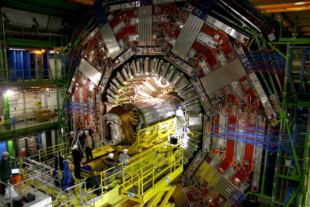The Compact Muon Solenoid (CMS) particle detector at CERN.