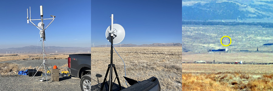 Triptych of wireless dishes